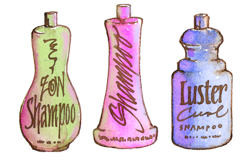 Illustration Shampoo Bottles